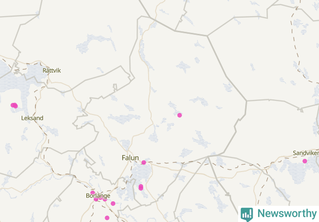 Karta över Falu kommun