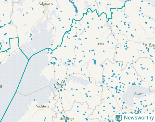 Karta över Motala kommun