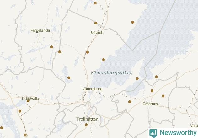 Karta över Vänersborgs kommun