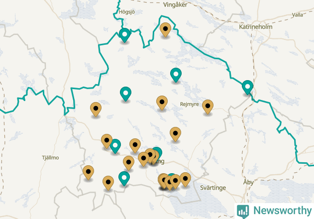 Karta över Finspångs kommun