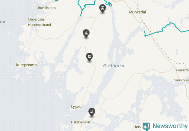 Karta över viltolyckor i Lysekils kommun