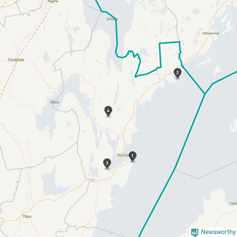 Karta över Karlsborgs kommun