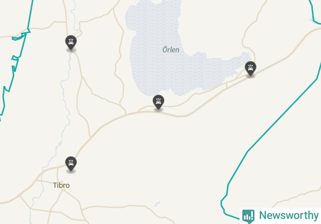 Karta över viltolyckor i Tibro kommun