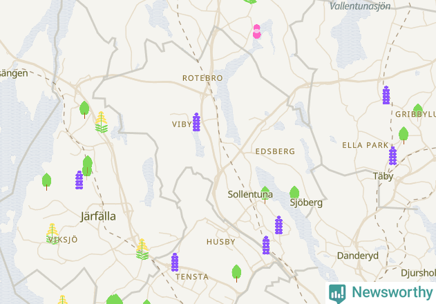 Karta över Sollentuna kommun