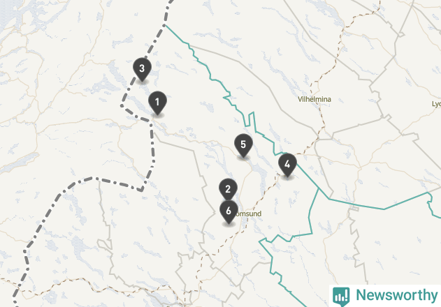 Karta över väderstationer i artikeln