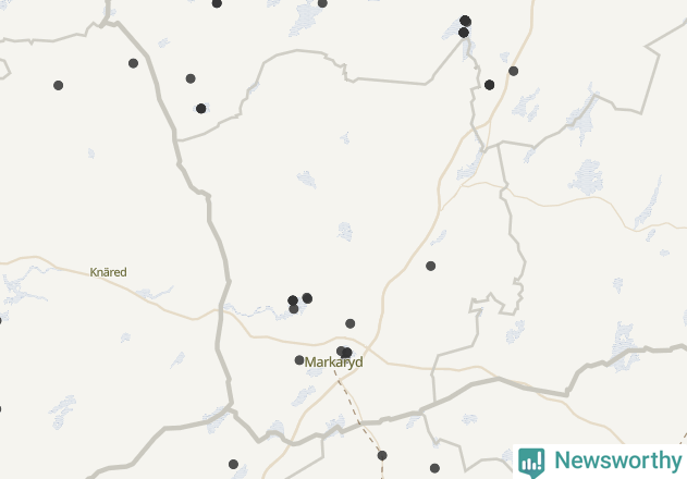 Karta över Markaryds kommun