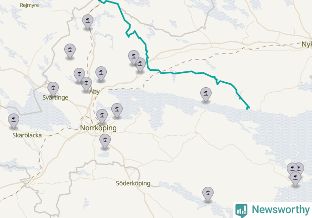 Karta över Norrköpings kommun