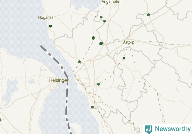 Karta över Helsingborgs kommun