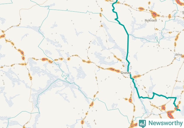 Karta över Gnesta kommun