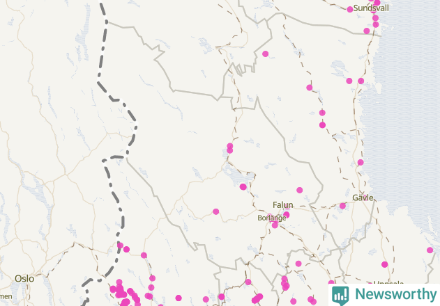 Karta över Dalarnas län
