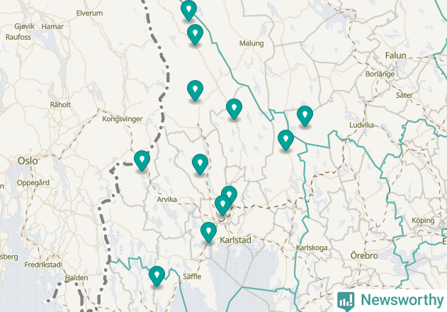 Karta över Sunne kommun