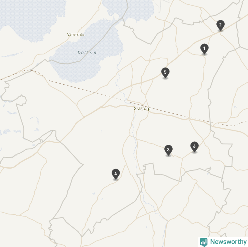 Karta över Grästorps kommun