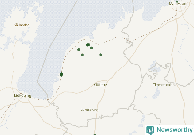 Karta över Götene kommun