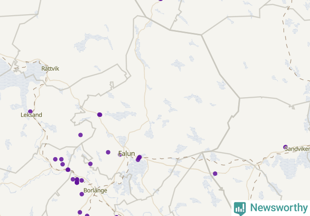 Karta över Falu kommun