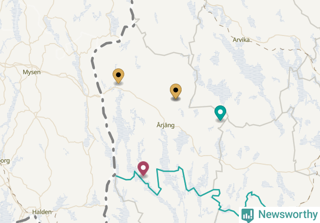 Karta över Årjängs kommun