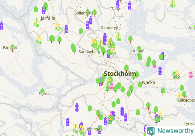 Karta över Stockholms kommun