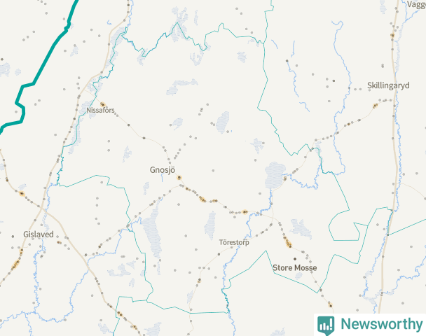 Karta över Gnosjö kommun