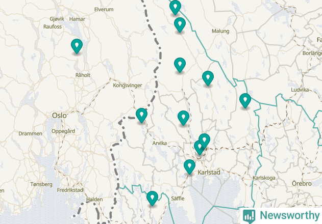 Karta över Eda kommun