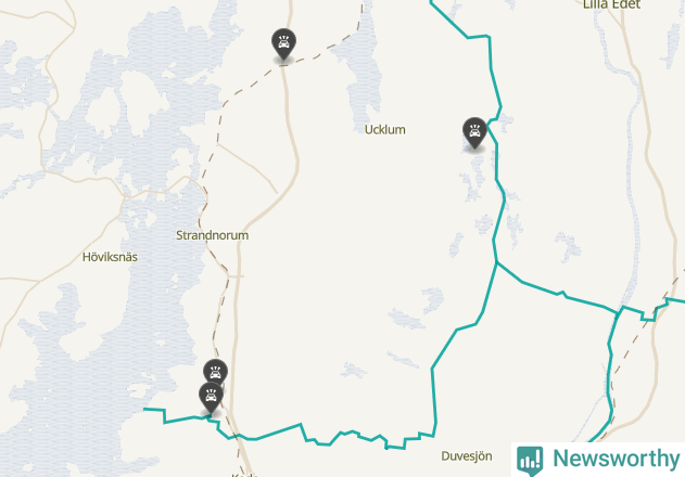 Karta över viltolyckor i Stenungsunds kommun