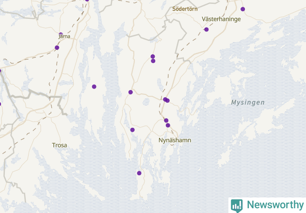 Karta över Nynäshamns kommun