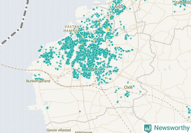 Karta över Malmö kommun
