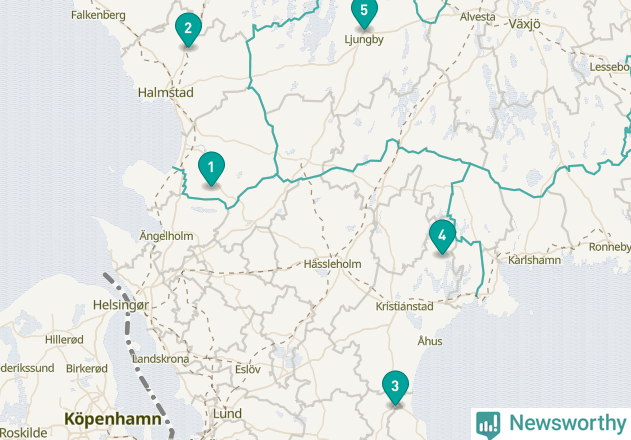Karta över Klippans kommun