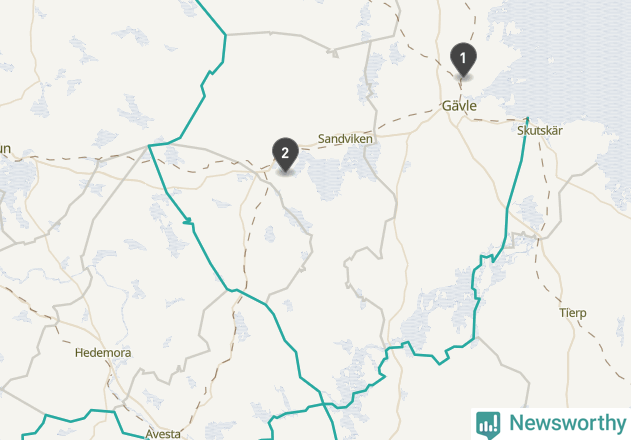 Karta över väderstationer i artikeln