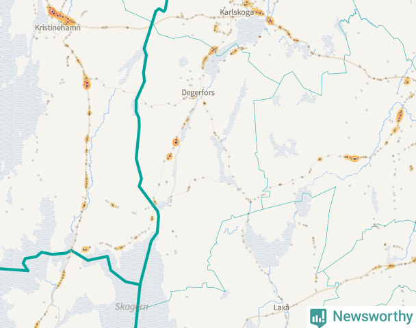 Karta över Degerfors kommun