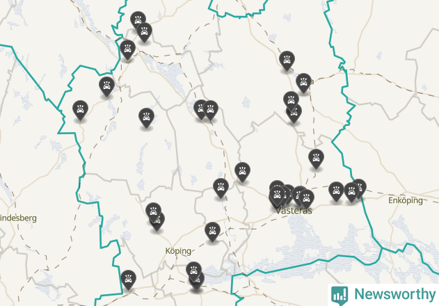 Karta över Västmanlands län