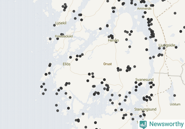 Karta över Orusts kommun