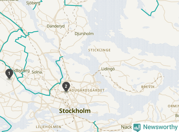 Karta över väderstationer i artikeln