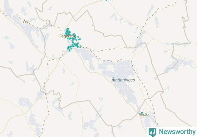 Karta över Fagersta kommun