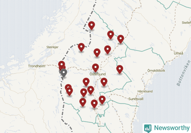 Karta över väderstationer