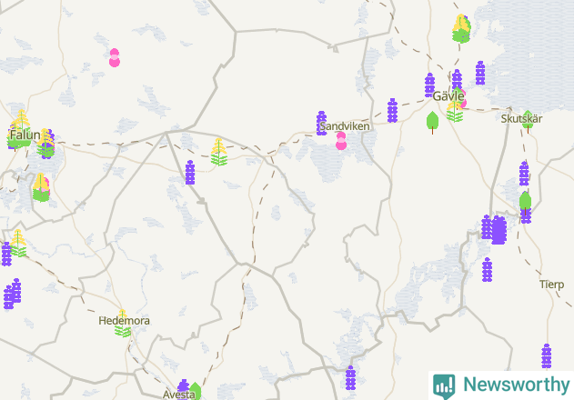 Karta över Sandvikens kommun