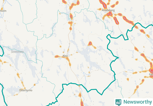 Karta över Kinda kommun