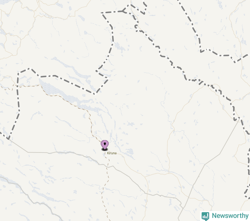 Karta över vindkraftverk i Kiruna kommun