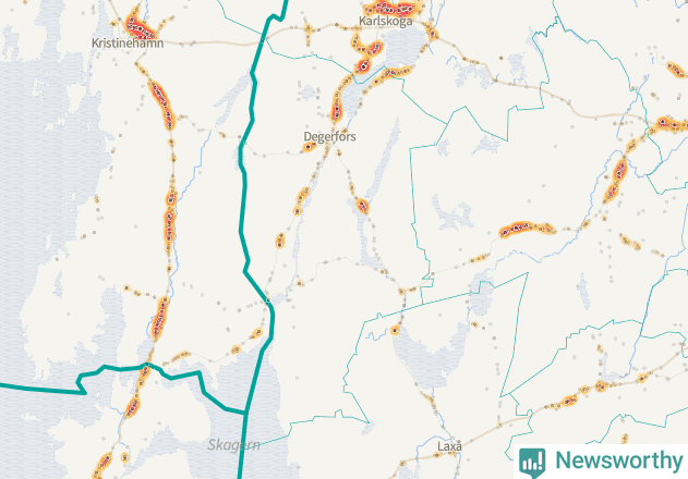 Karta över Degerfors kommun