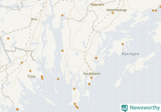 Karta över Nynäshamns kommun
