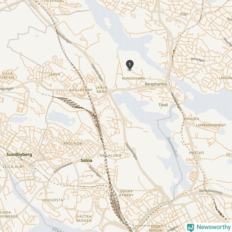 Karta över Solna kommun