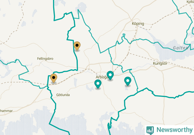 Karta över Arboga kommun