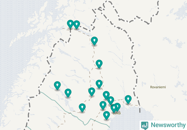 Karta över Kiruna kommun