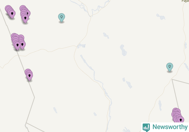 Karta över vindkraftverk i Pajala kommun