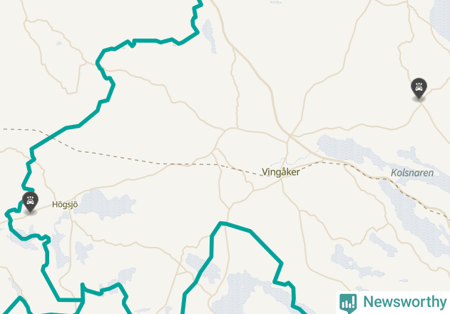 Karta över viltolyckor i Vingåkers kommun