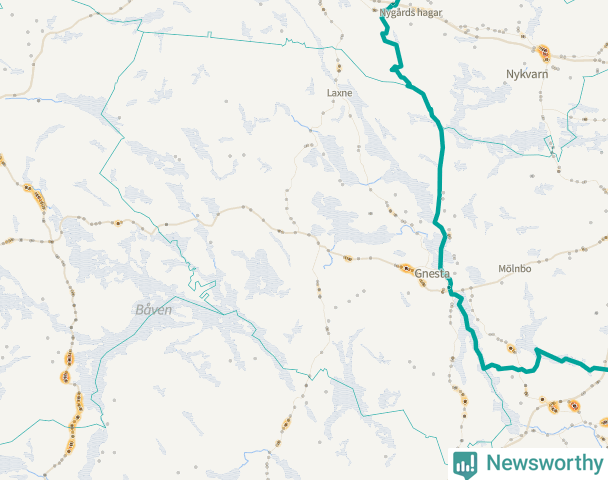Karta över Gnesta kommun