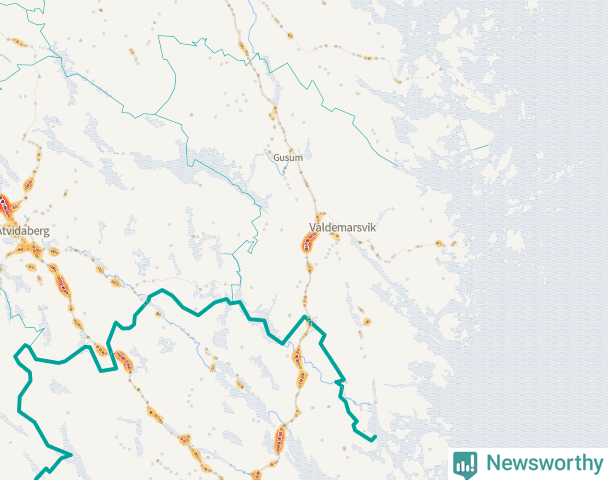 Karta över Valdemarsviks kommun