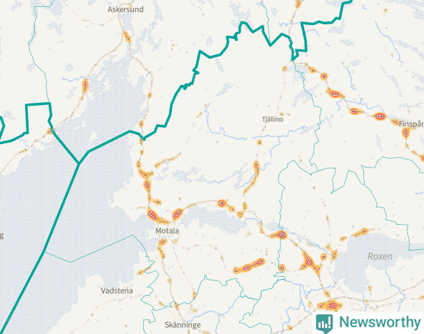 Karta över Motala kommun