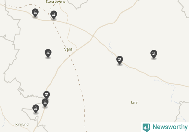 Karta över viltolyckor i Vara kommun
