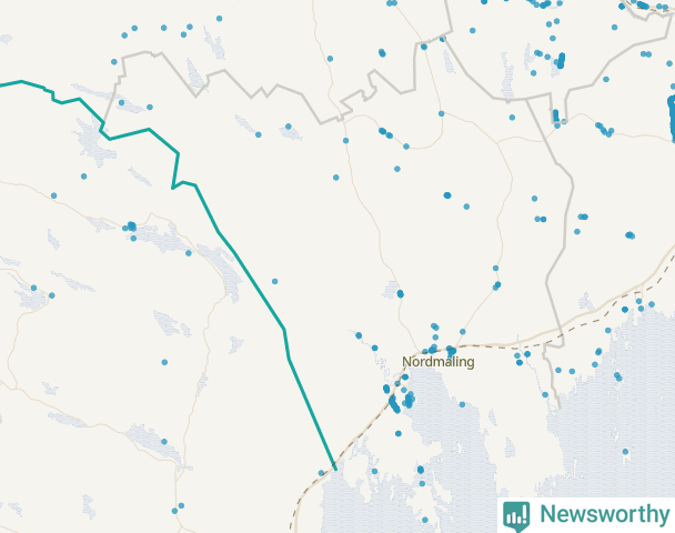 Karta över Nordmalings kommun