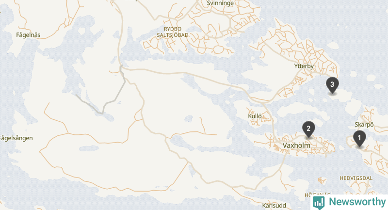 Karta över Vaxholms kommun