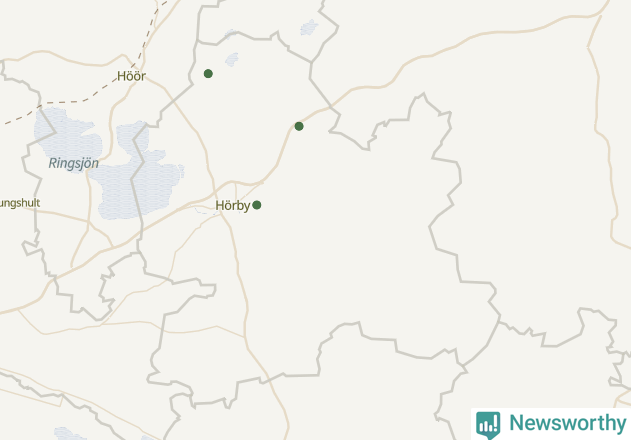 Karta över Hörby kommun